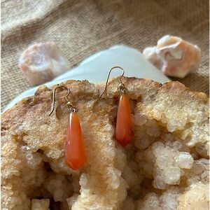 Carnelian Teardrop Earrings